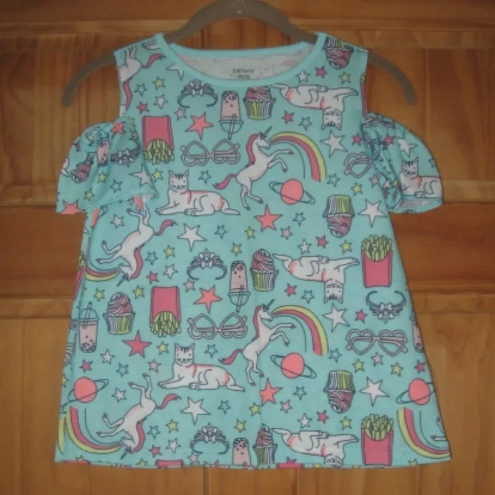 5/$20 Girls Carter's Cold Shoulder Pajama Top